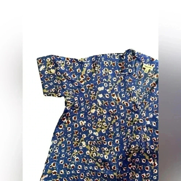 SATIN CAMP SHIRT IN BLUE DAZZLE ZOE DOT Size Large - Picture 6 of 11
